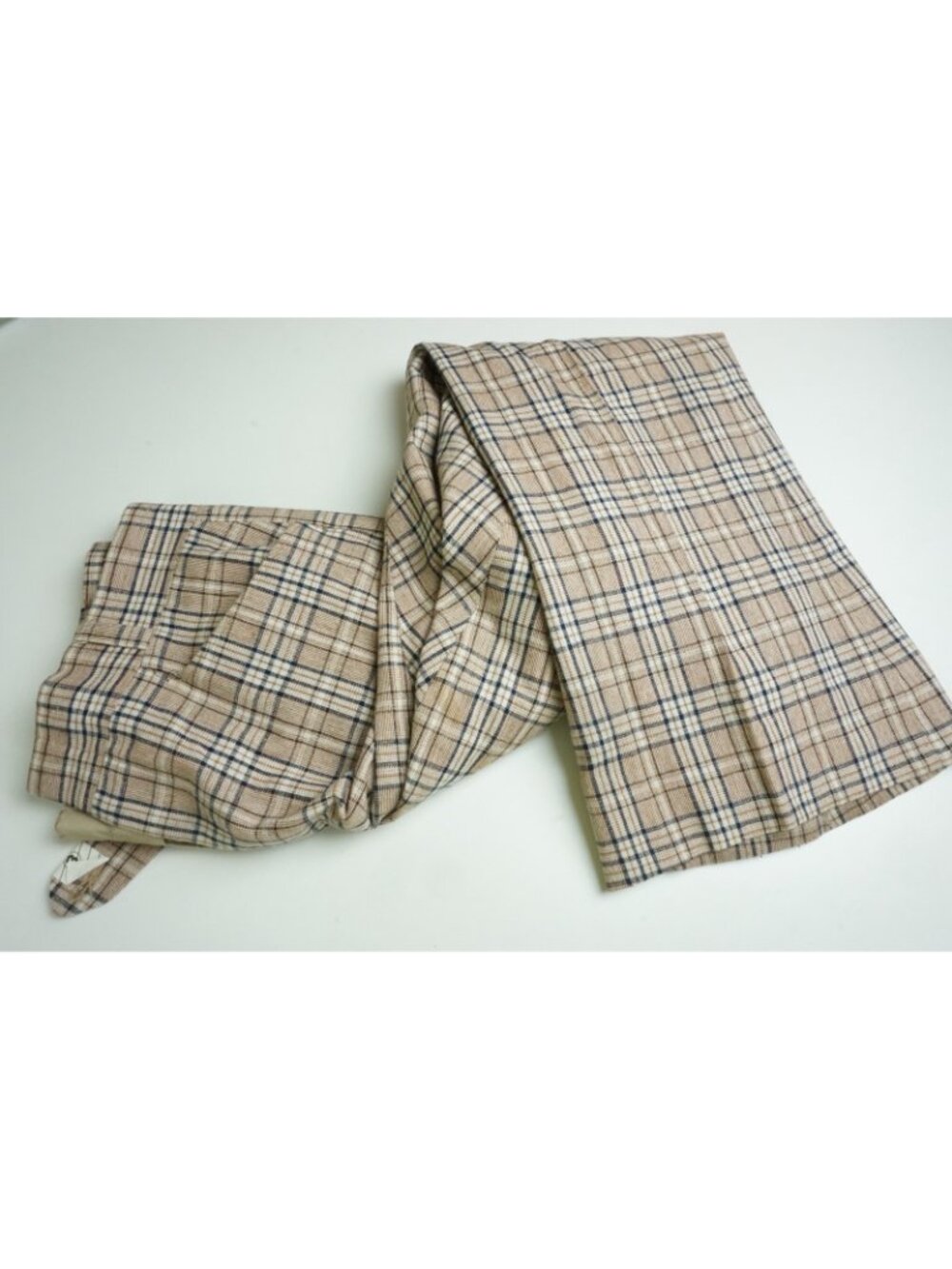 Unbranded VINTAGE Brown Blue Plaid 3 Pc Suit Jacket Pants Vest Sz 40R - Picture 9 of 11